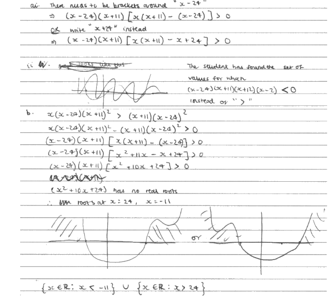 Further Math student work example